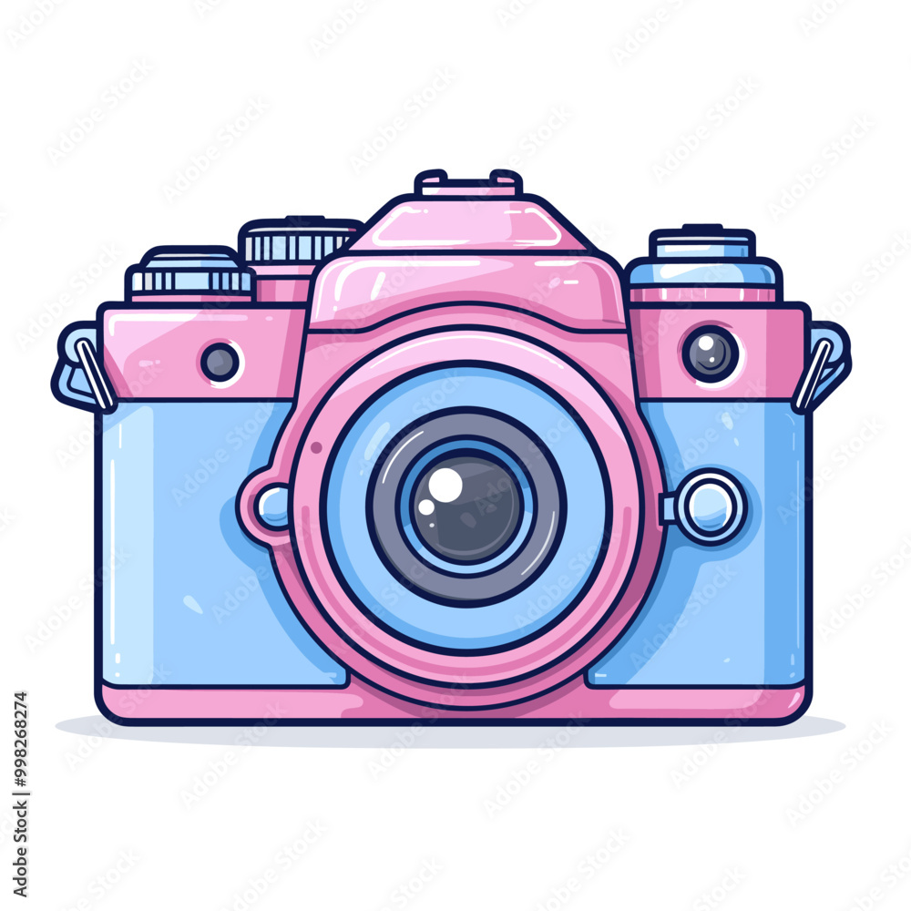 Poster retro camera icon. flat illustration of retro camera vector icon for web design