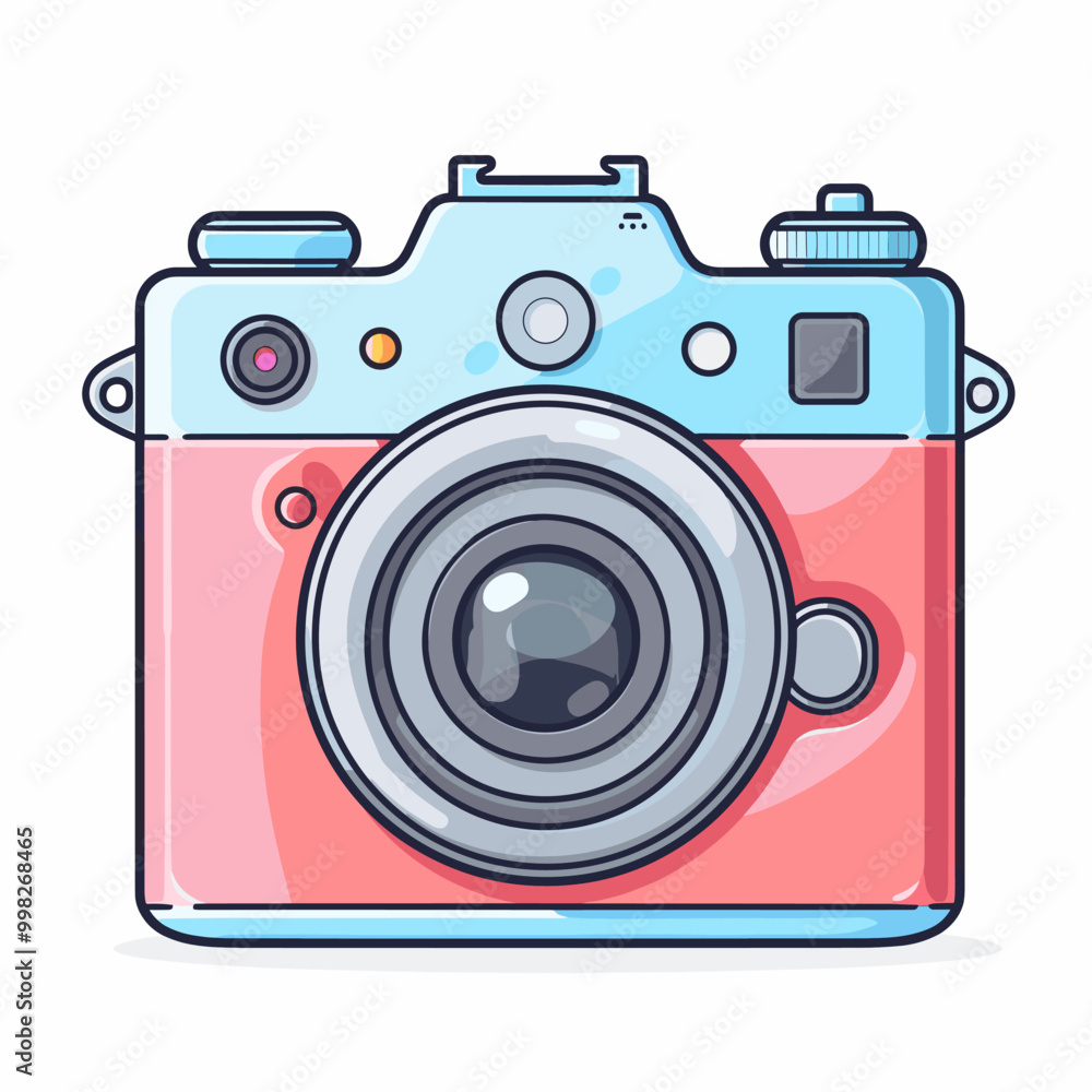 Poster retro camera icon. flat illustration of retro camera vector icon for web design