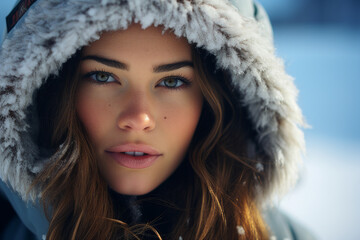Amazing xmas winter time picture postcard banner traveling shopping leisure time, Generative AI