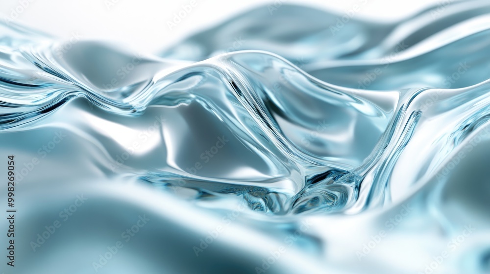 Poster abstract fluid background featuring a flowing liquid glass design 3d rendering of a modern corrugate