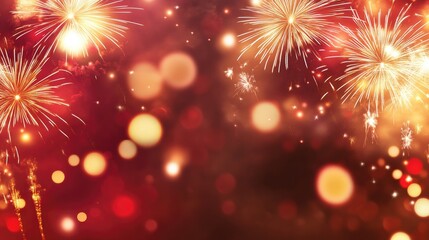 Festive background featuring fireworks with ample space for text perfect for a celebration theme
