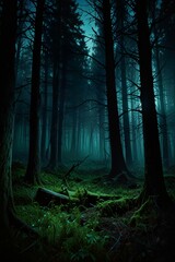 Fototapeta premium forest in the fog