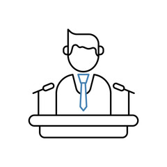 speech concept line icon. Simple element illustration. speech concept outline symbol design.