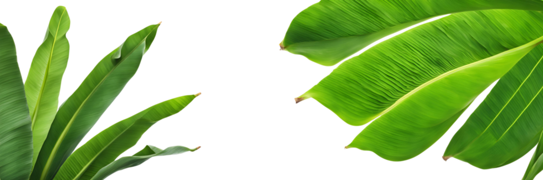 banana leaf stem isolated on white