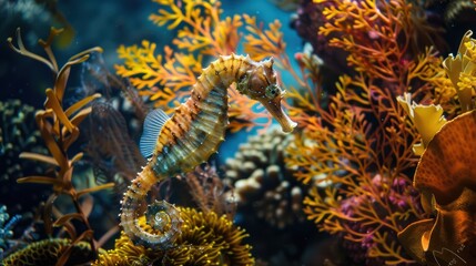 Obraz premium Seahorse in its Underwater Habitat
