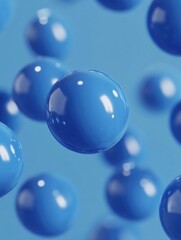 Blue Beads on a White Background