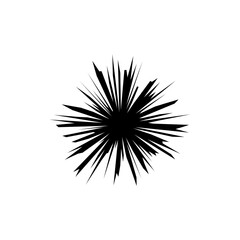 Circular geometric motif. Abstract grayscale op-art element
