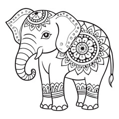 Fototapeta premium Decorative Elephant Illustration