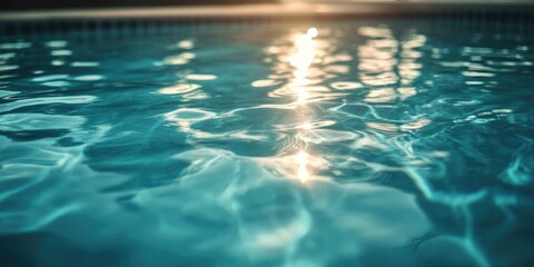 Serene Swimming Pool with Blue Sky Reflection