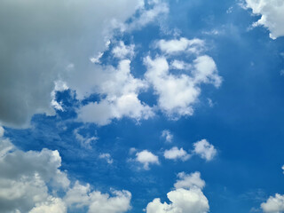 White cloud on blue sky background