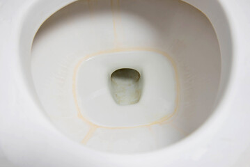Dirty old uncleaned white toilet