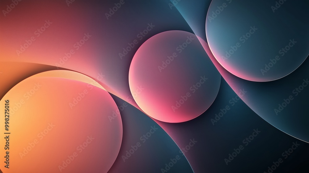 Aufkleber abstract minimal design with circles and lines