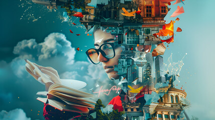 Modern Education Concept, Art Design, Generative Ai