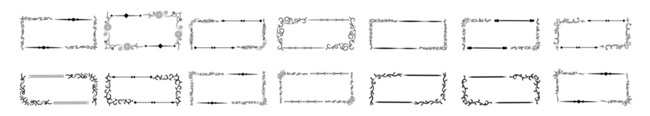 Print floral border and frames set of floral frames, Vector illustration.