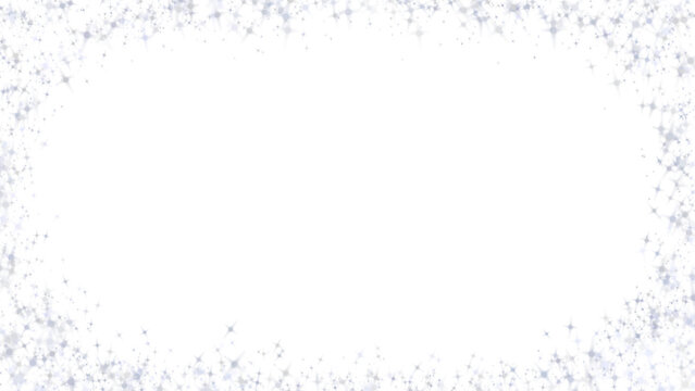 Rectangle Silver Color Glitter Sparkle Border Frame, 16x9