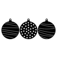 Ensemble de boules de noël, décorations hivernales, vecteur