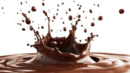 Tempting gourmet food illustration of a delicious chocolate splash on a clean white background