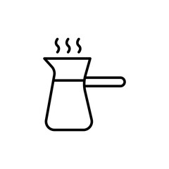 Coffee maker outline icons, minimalist vector illustration ,simple transparent graphic element .Isolated on white background