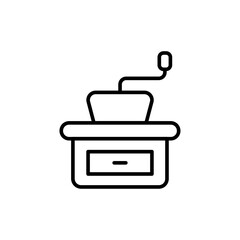Coffee grinder outline icons, minimalist vector illustration ,simple transparent graphic element .Isolated on white background