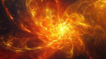 Vibrant Energy Emanating from an Abstract Fiery Center