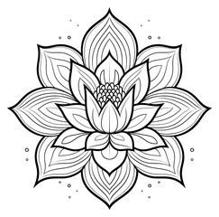 PNG Lotus sketch pattern drawing.
