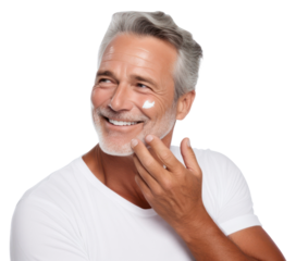 PNG Body care adult smile men.