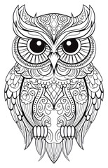 Obraz premium PNG Owl sketch doodle drawing.