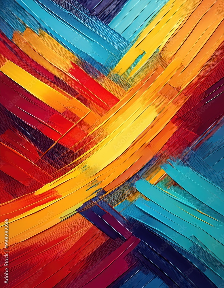 Poster abstract colorful brushstrokes