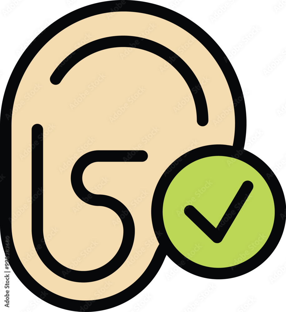 Poster simple outline icon for apps and websites representing the concept of hearing a sound