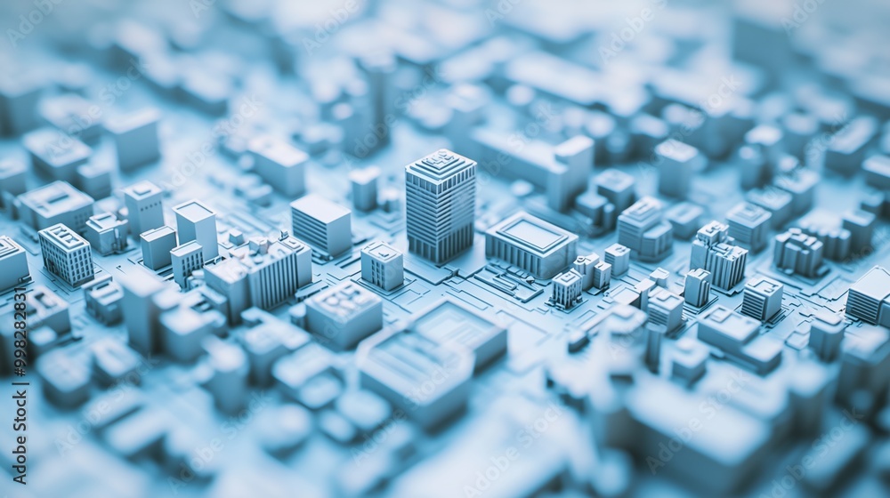 Poster minimalistic city block layout in clean design