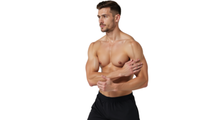 An athlete is featured in an isolated transparency PNG format