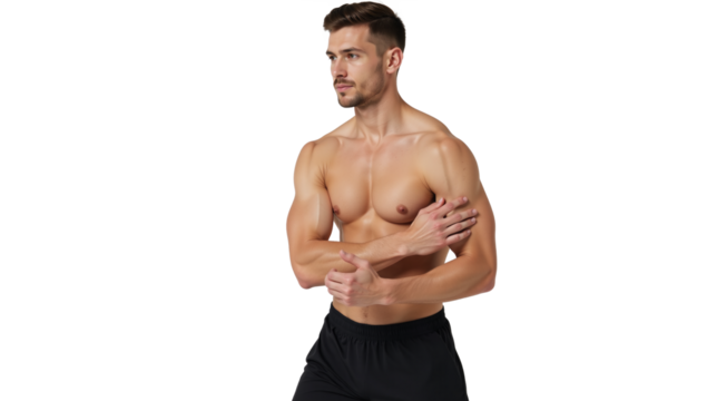 An athlete is featured in an isolated transparency PNG format