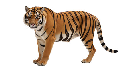 Fototapeta premium Tiger depicted in an isolate transparent PNG format