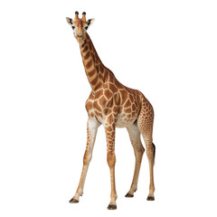 Obraz premium Giraffe depicted against an isolated transparent PNG background