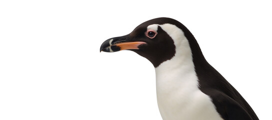 Fototapeta premium A lone penguin presented as an isolated transparent PNG image
