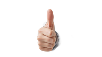 Thumbs up isolated as a transparent PNG image