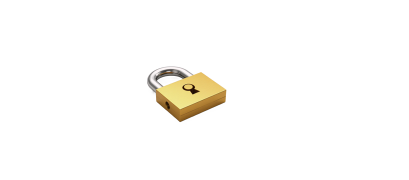 Lock 3D icon with transparant PNG background