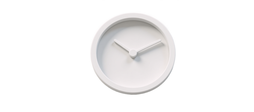 Clock 3D icon with transparent background as an isolated PNG file