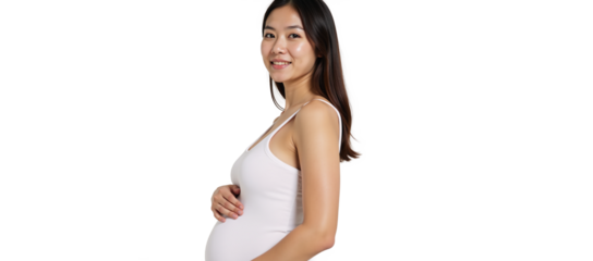 Pregnant woman isolated as a transparent PNG image