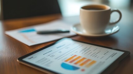 Obraz premium Business Reports and Analysis on a Tablet