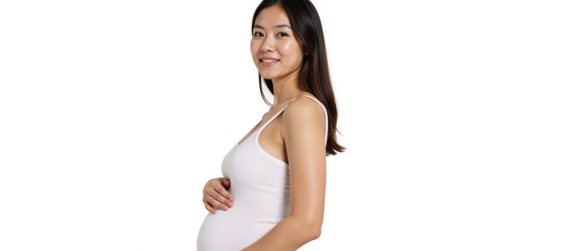 Pregnant woman isolated as a transparent PNG image - Powered by Adobe