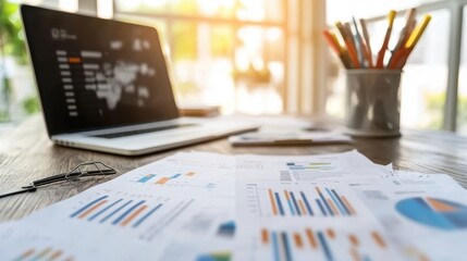 Business Project Planning on Desk with Documents