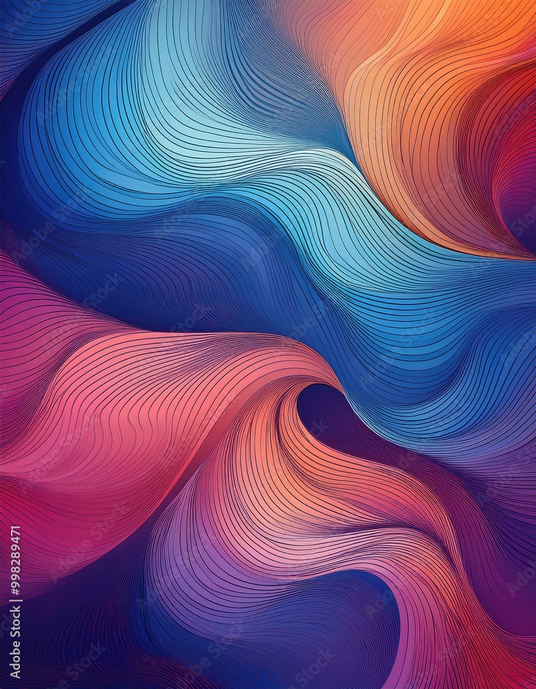 Poster abstract colorful waves