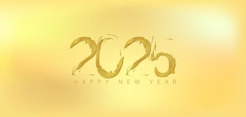 A festive gold background featuring the golden numbers 2025 to celebrate the New Year with elegance and joy