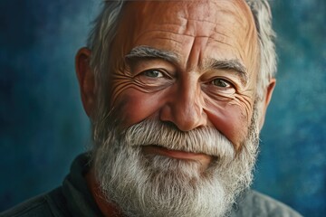 Smiling senior man with white beard. Perfect for illustrating concepts of aging, wisdom, and experience.