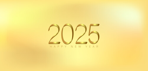 A festive gold background featuring the golden numbers 2025 to celebrate the New Year with elegance and joy