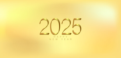 A festive gold background featuring the golden numbers 2025 to celebrate the New Year with elegance and joy