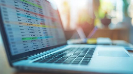 Close-up of Project Management Software on Laptop