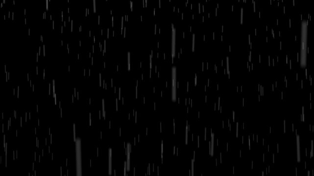 Looped Animation Rain with Lightning and Thunder. Alpha channel .