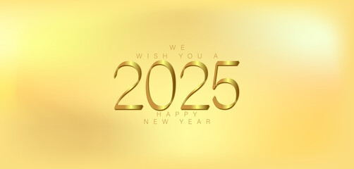 A festive gold background featuring the golden numbers 2025 to celebrate the New Year with elegance and joy